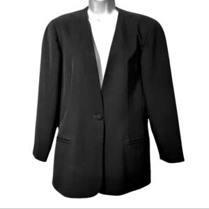 Vintage Pendleton Black Wool Blazer Jacket Coat Sz 8 Career Businesscore Office